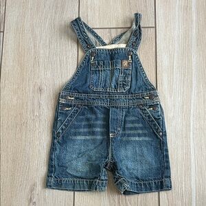 Kids Denim Short Overalls - Blue